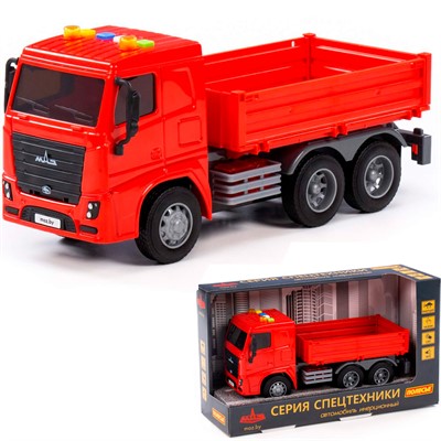 Автомобиль МАЗ-бортовой инерционный со светом и звуком в коробке 94148 П-Е /8/ - фото 69917126