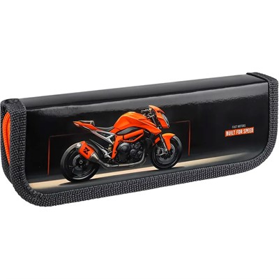 Пенал 1-секц малый 190х65 ОРАНЖЕВЫЙ МОТОЦИКЛ ПН-8080) - фото 69917414