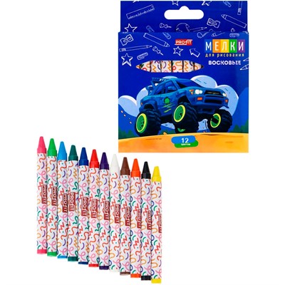 Восковые мелки 12 цв. Джип ШМ-4519 - фото 69917626