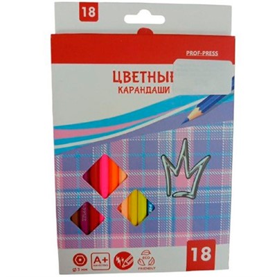 Карандаши цветные 18 цв. Корона КЦ-9301 - фото 69917629