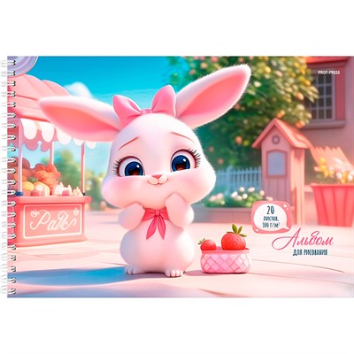 Альбом для рисования 8 л. Зайчик с бантиками 20-7806 - фото 69917760