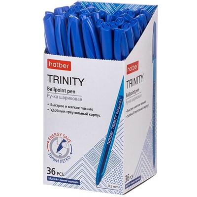 Ручка шарик Синяя TRINITY 0,5мм на масляной основе 081907 - фото 69917830