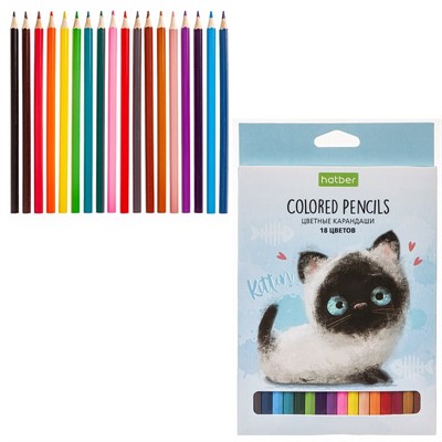 Карандаши цветные 18 цв. Кошарики CS_074001 Hatber - фото 69918311