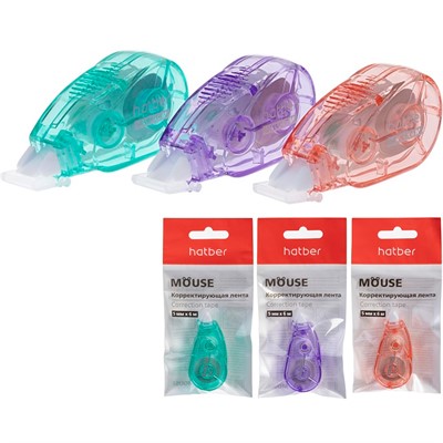 Коррект. лента 5мм 6 м Mouse ассорти CT_089174 Hatber - фото 69918496