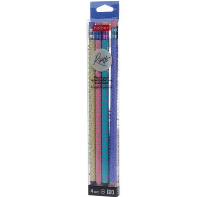 Набор карандашей ч/гр RISOTTO 4шт. "HB" с ластиком 091767 - фото 69918588