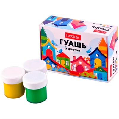 Гуашь 6цв Домики 10 мл. 087651 - фото 69918612