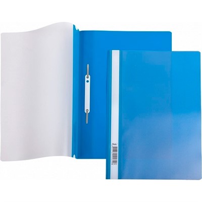 Папка-скоросшиватель А4ф 140/180мкм Синяя Пластиковая прозрачный верх 039960 - фото 69918629