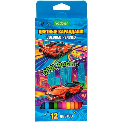 Карандаши цветные 12 цв. ECO COOL RACING 090018 - фото 69918637