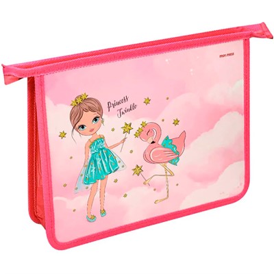 Папка для тетрадей на молнии А5 ДЕВОЧКА И ФЛАМИНГО ПТ-2224 - фото 69918747