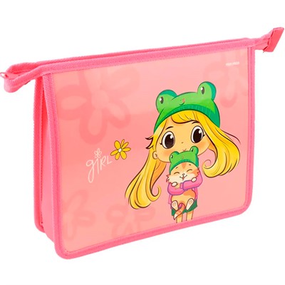 Папка для тетрадей на молнии А5 МИЛАЯ ДЕВОЧКА ПТ-2219 - фото 69918749