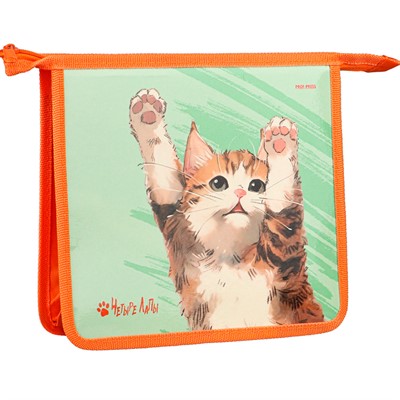 Папка для тетрадей на молнии А5 ЧЕРНЫЙ КОТИК ПТ-2226 - фото 69918751