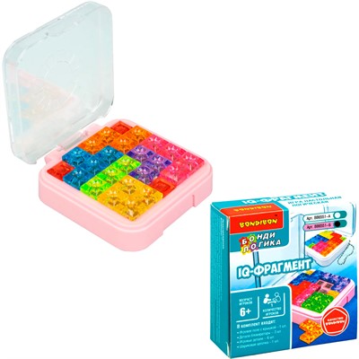 Игра логич. БондиЛогика Bondibon "IQ-ФРАГМЕНТ" розовый ВВ6551-Б - фото 69918911