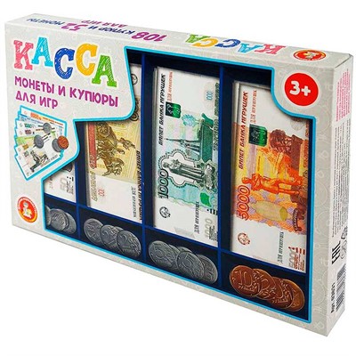 Игра обучающая "Касса. Монеты и купюры для игр"03631 - фото 69919242