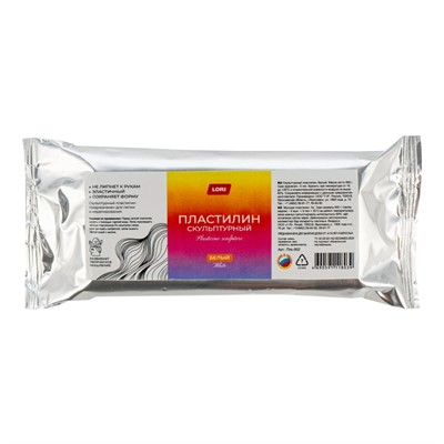Набор для творчества Скульптурный пластилин белый КЛАССИКА 500 г Плс-002 Lori - фото 69919899