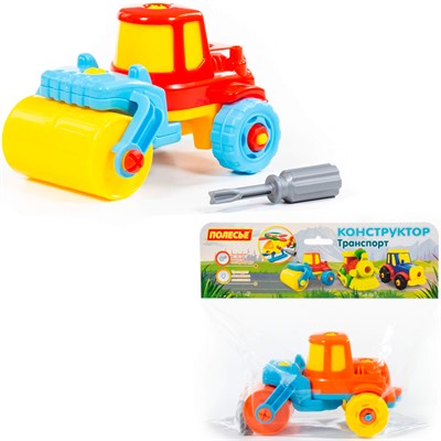Конструктор-транспорт Дорожный каток 18 эл. в пак 77776 П-Е /12/ - фото 69920228