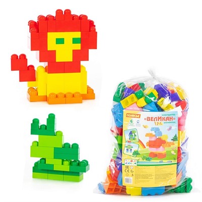 Конструктор Великан 126 дет. мешок П-Е/3/ - фото 69920273