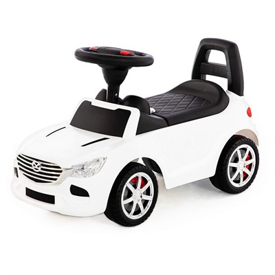 Каталка автомобиль SuperCar №4 со звуковым сигналом белая 84514 П-Е /1/ - фото 69920457