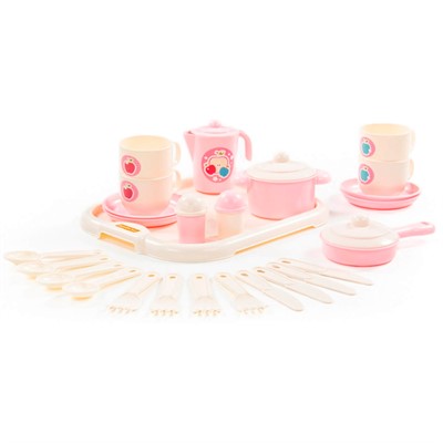 Набор детской посуды Хозяюшка с подносом на 4 персоны 29 элементов в сеточке 80479 - фото 69920568