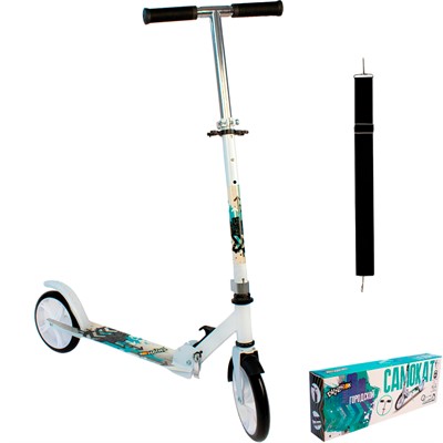 Самокат городской Dvizhok двухколесный Белый QZ-2025 кол 200мм - фото 69920637