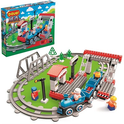 Конструктор Bauer 926 Bauer Железная дорога. Испытательный полигон поездов с Блокменом - фото 69920905
