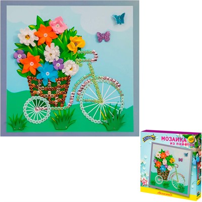 Набор для творчества Мозаика из пайеток "Велосипед" М038 - фото 69920940