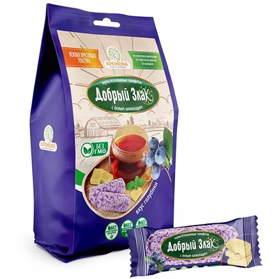 Мультизлаковые конфеты с белым шоколадом со вкусом голубики 150 г КН10104 ДОБРЫЙ ЗЛАК - фото 69921052