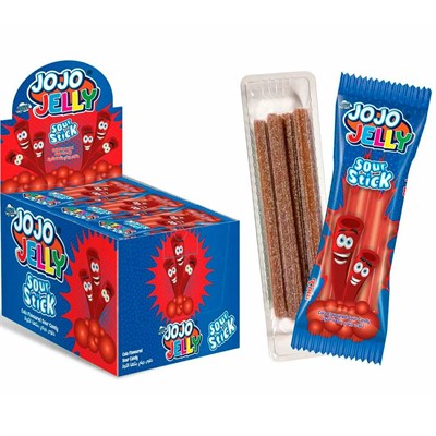 JOJO JELLY Кислые трубочки кола жевательный мармелад 20г цена за 1 шт (24 шт в упак)  КТ94677 - фото 69921078