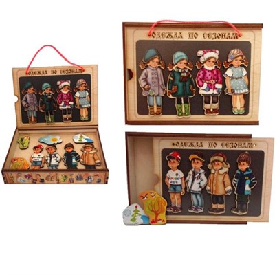 Деревянная игра Одежда по сезонам 7749 - фото 69921337