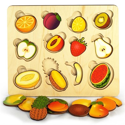 Деревянная рамка вкладыш Фрукты 7935 - фото 69921348