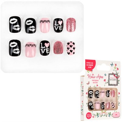 Ногти накладные Lukky Нэйл-Арт Love 10 наклад.ногтей на клеевой основе,10-16 лет Т26637 - фото 69921741
