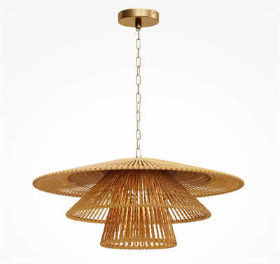 Подвесной светильник ротанг Д60В23 см - фото 69922923