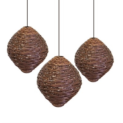 Плетеный абажур люстра кокон Д30В40 см - фото 69923244