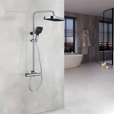 Doris Душевая стойка с термостатическим смесителем GK-0346 Хром - фото 69926612