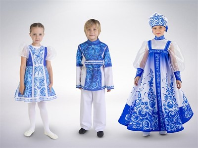 Народные костюмы и аксессуары в стиле Гжель - фото 69929752