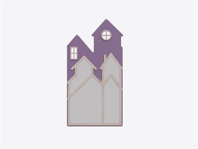 Настенная панель с магнитно-маркерной доской «Домик» (фиолетовый) - фото 69931028