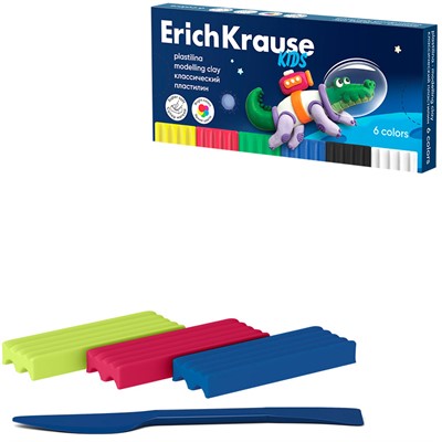 Пластилин 6цв со стеком Kids Space Animals 61330 /Erich Krause/. - фото 69934344