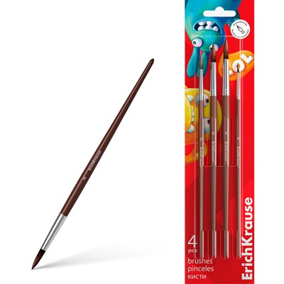 Набор кистей пони 4 шт. 61856 ErichKrause Jolly Friends - фото 69934346