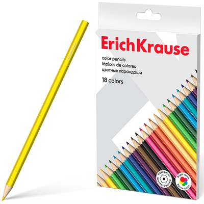 Карандаши цветные 18 цв. ErichKrause шестигранные 61790 - фото 69934357