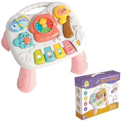 Развивающий центр Levatoys MK368-24B Чудо-столик Часы розовый в кор. - фото 69934482