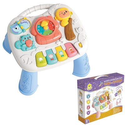 Развивающий центр Levatoys MK368-24B Чудо-столик Часы синий в кор. - фото 69934519