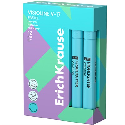 Текстовыделитель голубой Visioline V-17 Pastel 56022 ErichKrause - фото 69934774