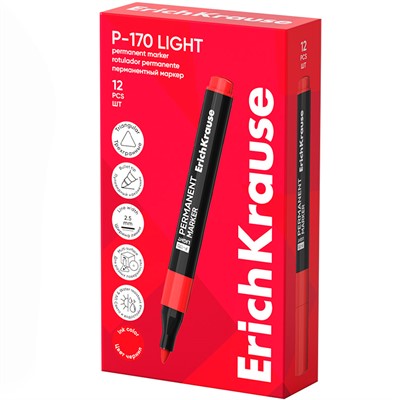 Маркер красный перманентный P-170 light 63565 ErichKrause - фото 69934826