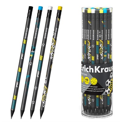 Карандаш ч/гр. Sport DNA, с ластиком, HB 60708 /Erich Krause/ - фото 69934829