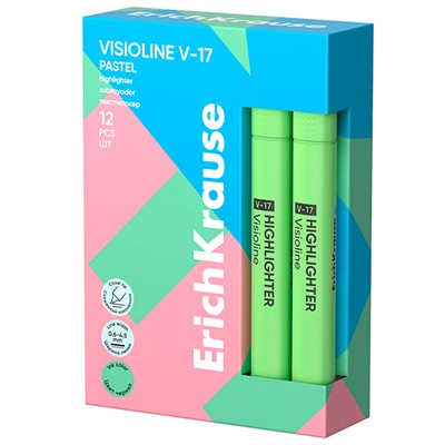 Текстовыделитель зеленый Visioline V-17 Pastel 56020 ErichKrause - фото 69934839