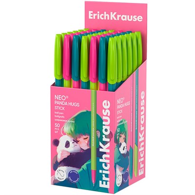 Ручка шарик синяя Neo® Stick Panda Hugs 0.7, Super Glide Technology 63101 /Erich Krause/ - фото 69934867
