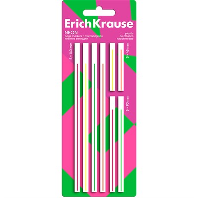 Клейкие закладки пластиковые Neon 160 листов, 4 цвета 63668 ErichKrause - фото 69934889