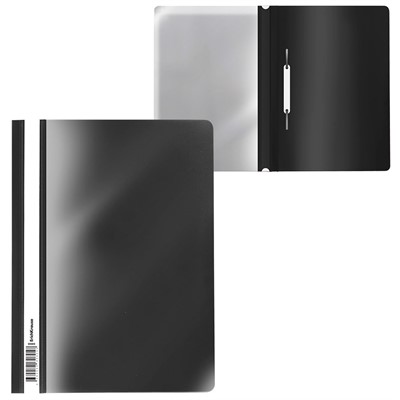 Папка-скоросшиватель пластиковая Fizzy Classic A4, черный 50010 ErichKrause - фото 69934902