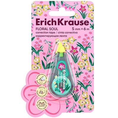 Корректирующая лента 5мм 6м Floral Soul ассорти 62738 ErichKrause - фото 69934913