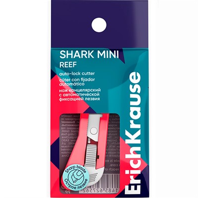 Нож канцелярский Shark Mini Reef, с автоматической фиксацией лезвия, ассорти 62756 ErichKrause - фото 69934944