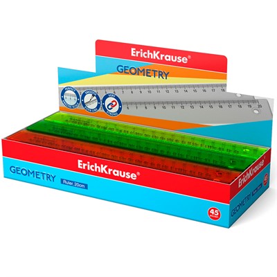 Линейка пластик 20см с английским алфавитом Neon ассорти 55501 ErichKrause - фото 69934974